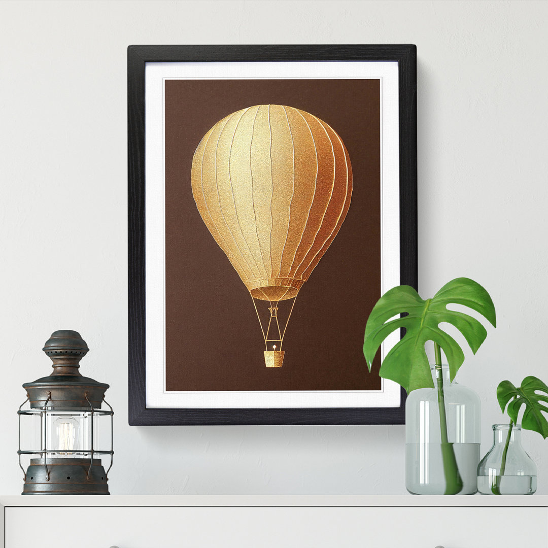 Leshaunda Hot Air Balloon Gold Leaf - Picture Frame Graphic Art