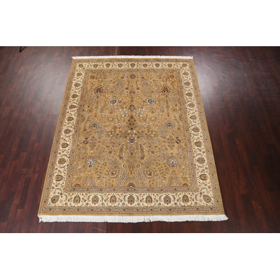 Tapis Tabriz à teinture végétale noué à la main 8 x 10