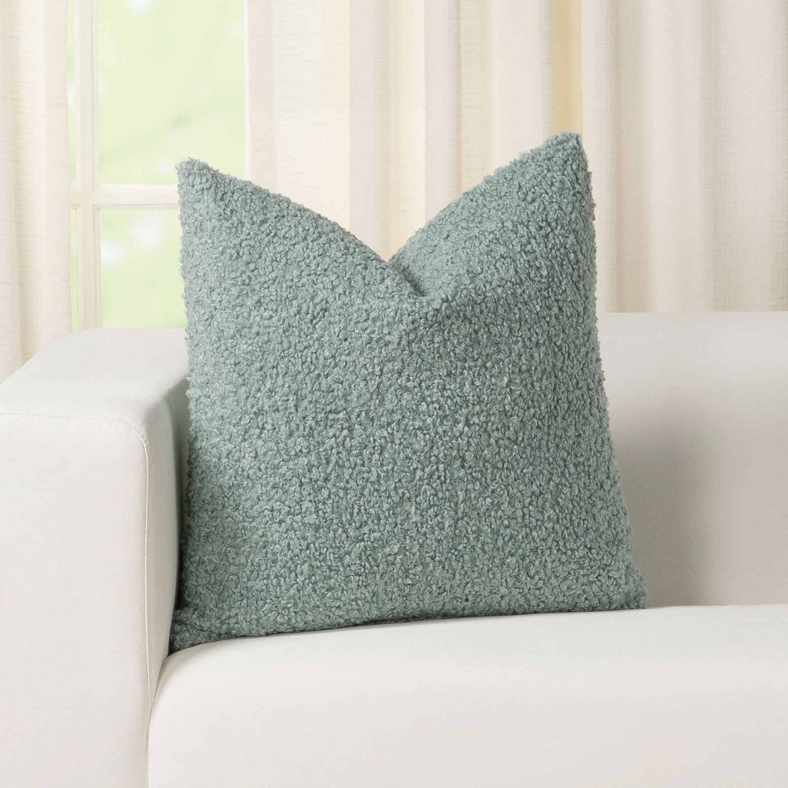 Hanka Throw Pillow, 16" x 16", Mineral
