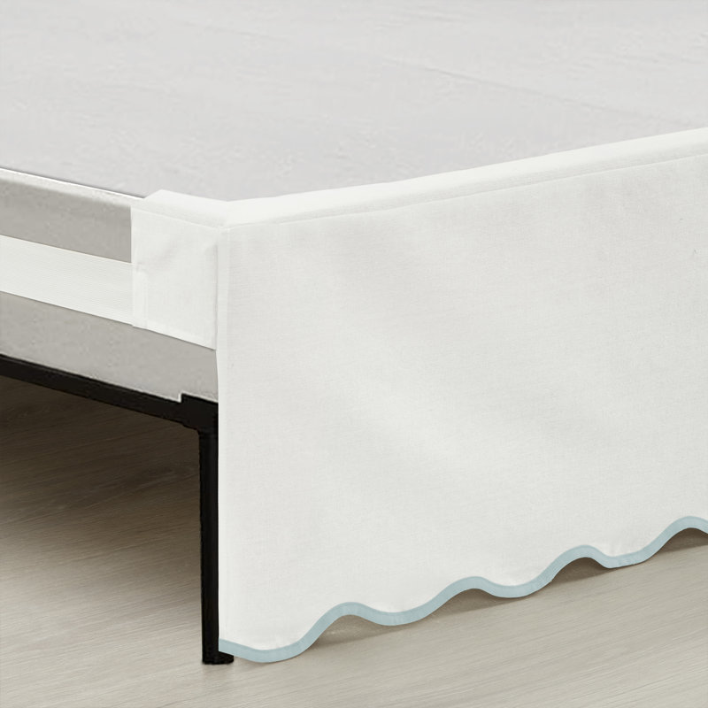 King White Coastal Scallop Edge Bed Skirt