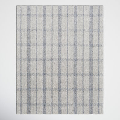Louisa Plaid Handmade Flatweave Light Gray/Oatmeal/Gray Area Rug