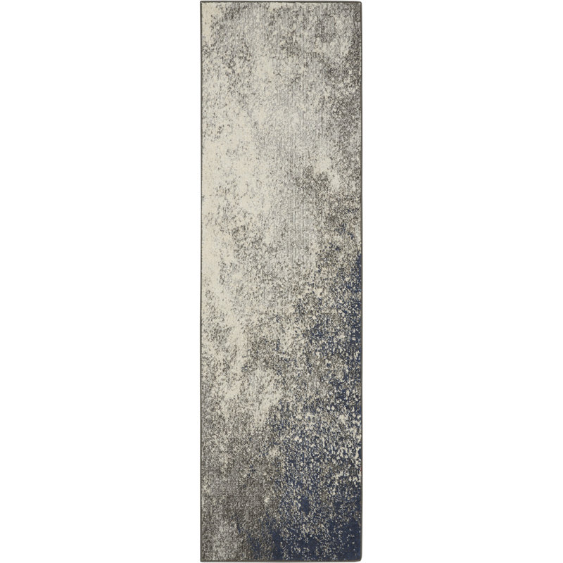 Tapis noir contemporain Augusta, Tapis de couloir 2 pi 2 po x 10 pi