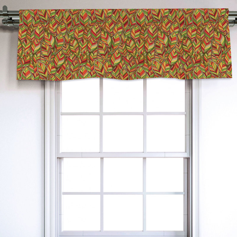 Sateen Floral Ruffled Window Valance