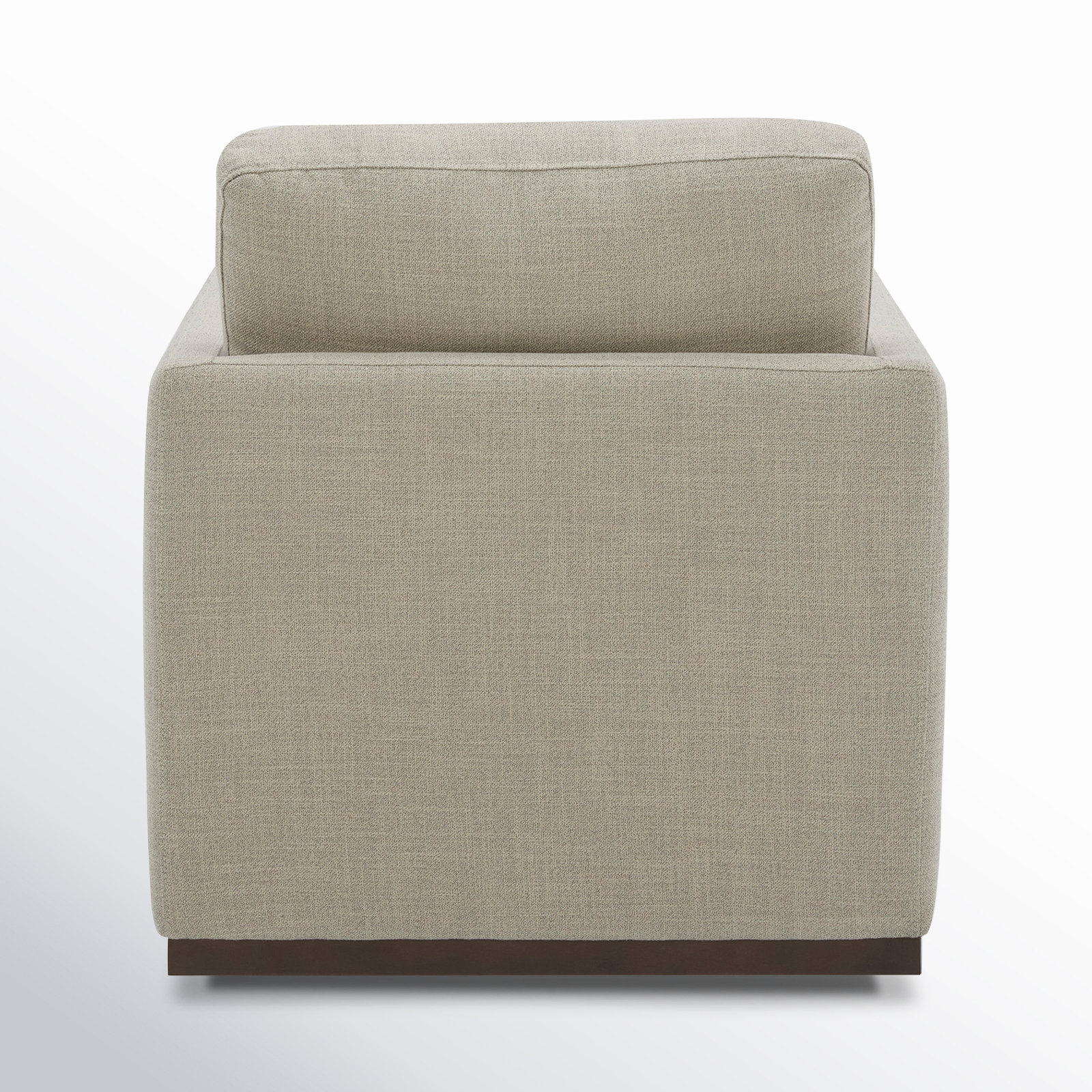 Bobbi Walnut Swivel Armchair, Effie Flax Performance Linen