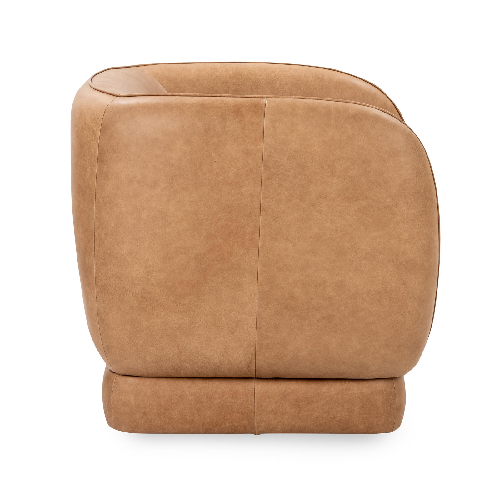 Rinner Leather Swivel Club Chair, Heritage Tan Genuine Leather