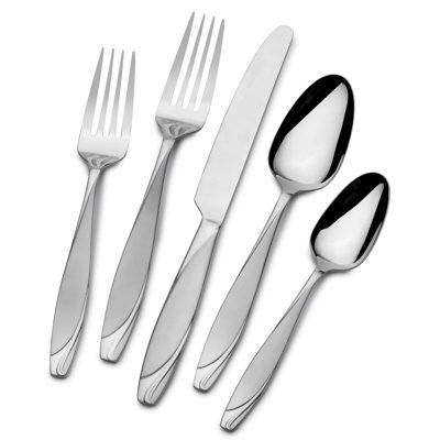 Gourmet Basics by Mikasa Lunea Frost 20-Piece Stainless Steel Flaware Set, Service for 4