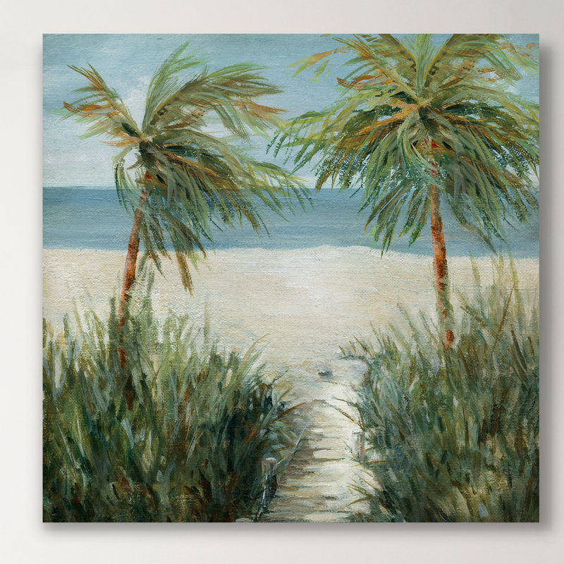 Plage de sable - peinture, H 24 po x l 24 po x P 1,5 po, Toile tendue