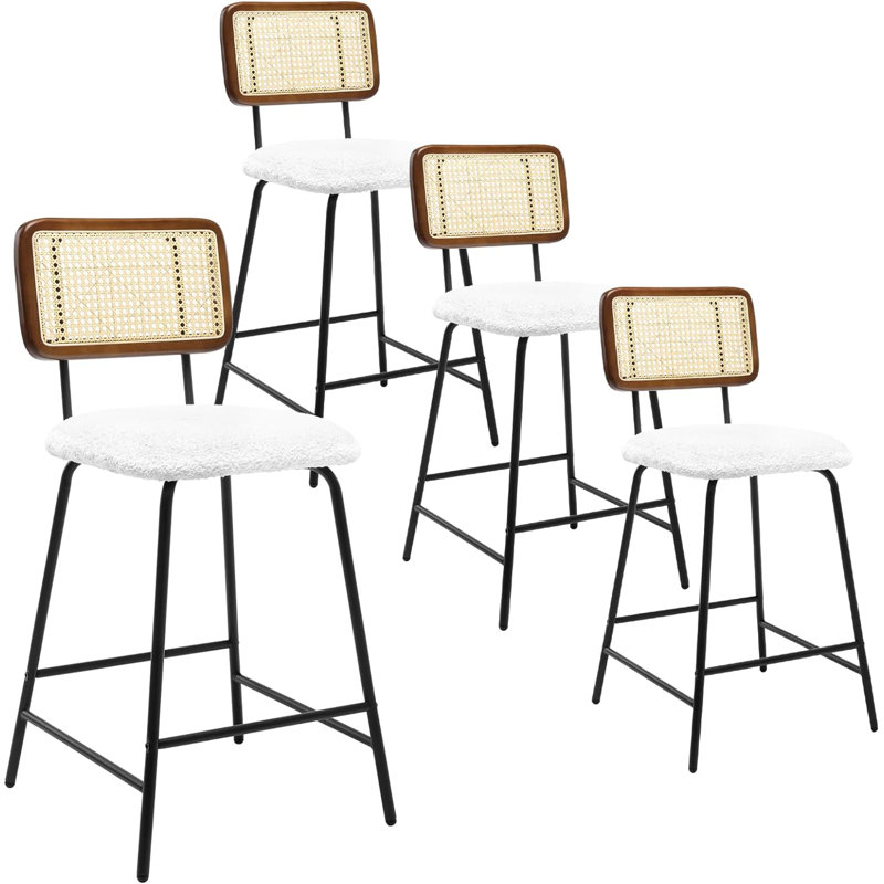 Bay Isle Home Bar Stool Set, White, 4
