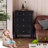 Black Solid + Manufactured Wood Accent Cabinet