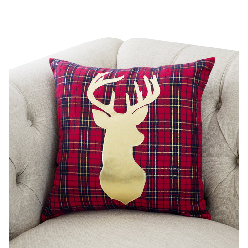 Plaid Outdoor Reversible Throw Pillow