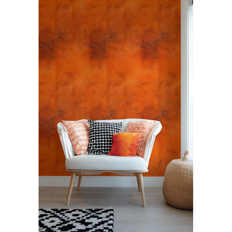 Rust Orange Wallpaper Textured Peel And Stick Industrial Wall Mural