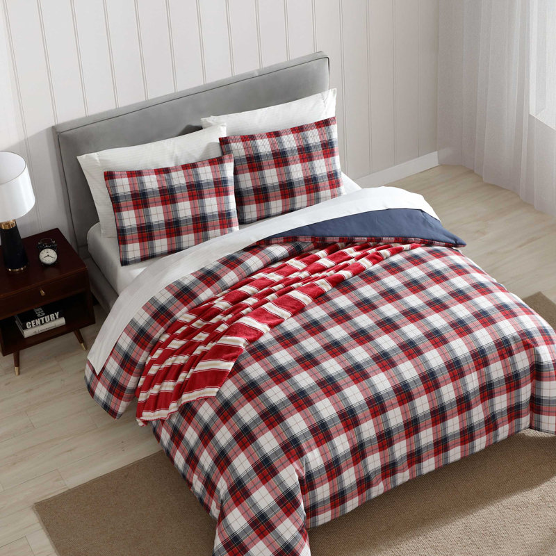 Nautica Rosedale Red Reversible 8 Piece Bonus Bed Set, Queen Comforter + 7 Additional Pieces