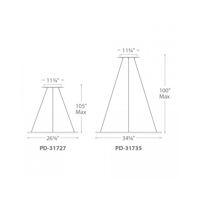 Illusion 1 - Light LED Pendant, Titanium, 90 W