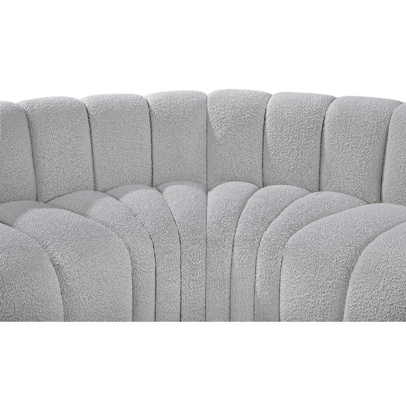 Hollybeth Upholstered Sofa & Chaise, Grey Boucle Fabric