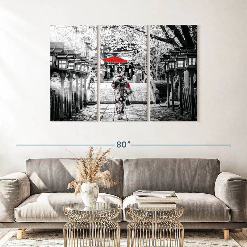 Ensemble de 3 pièces Geisha Pop, H 36 po x l 57 po x P 1,25 po
