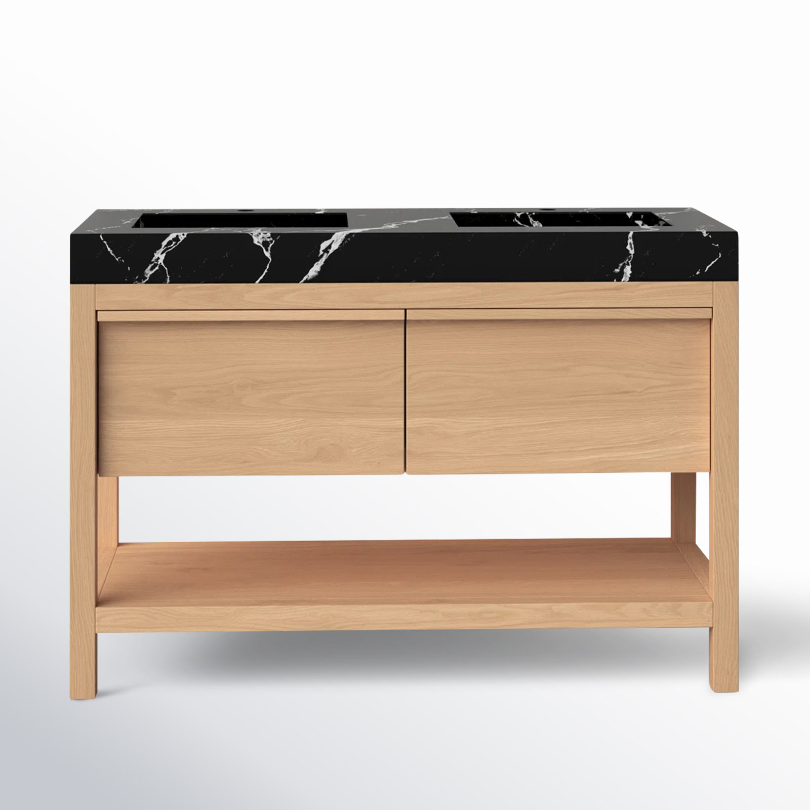 Ariane 48" Cedar Double Bathroom Vanity, Whitewash Oak