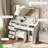 Vanity Desk w/ Large light Mirror, Charging Station, Makeup Vanity 7 Drawers