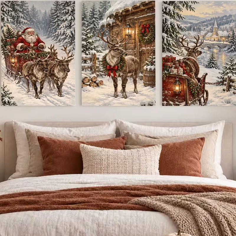 3 Piece Wrapped Canvas Wall Art, 90cm H x 60cm W