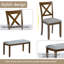 Ensemble de salle à manger de cuisine 6 pièces, table de salle à manger rectangulaire en bois avec 4 chaises rembourrées et un banc, ensemble de table de salle à manger pour 6 personnes, salon, bar et cuisine