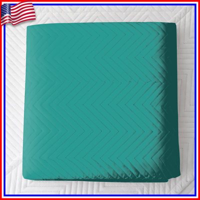 Couvre-lit matelassé turquoise uni toutes tailles