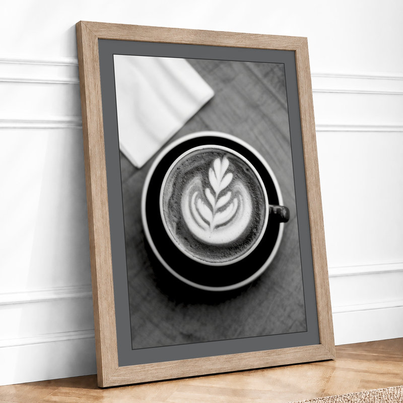 Latte Art Study Modern - Framed Print, A1 - 84.1 x 59.4 cm, Oak