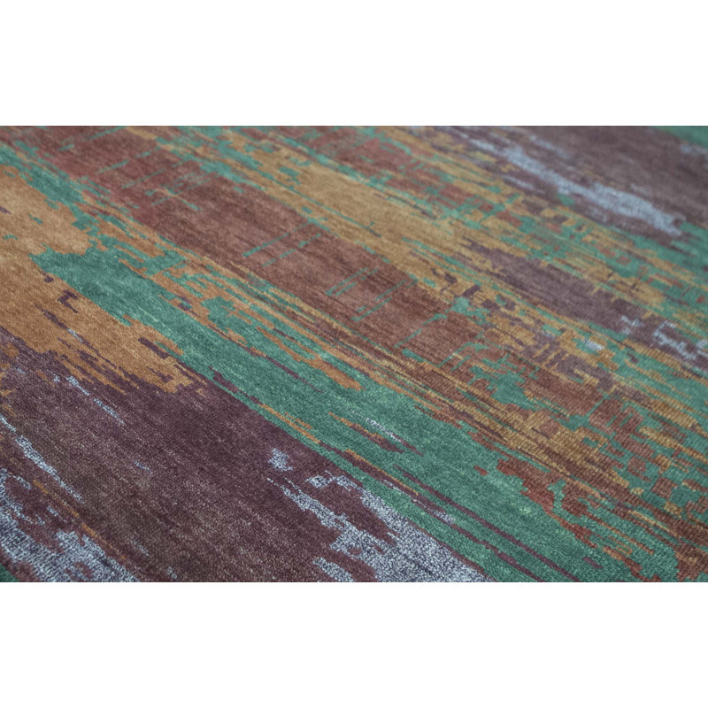 Hand-Knotted High-Quality Red and Gray Area Rug