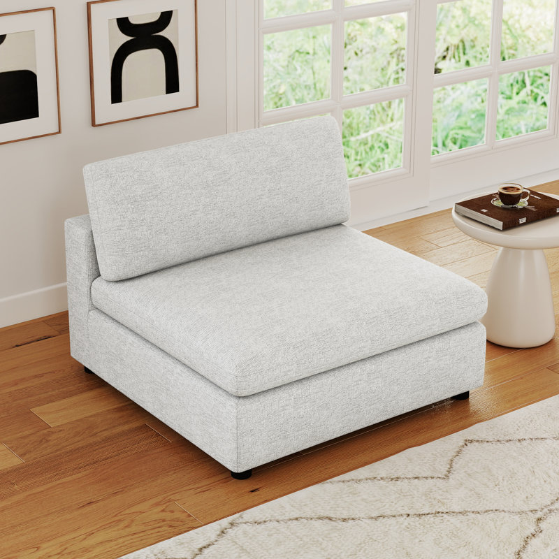 Fauteuil d'appoint rembourré de 38,6 po de largeur, Crème