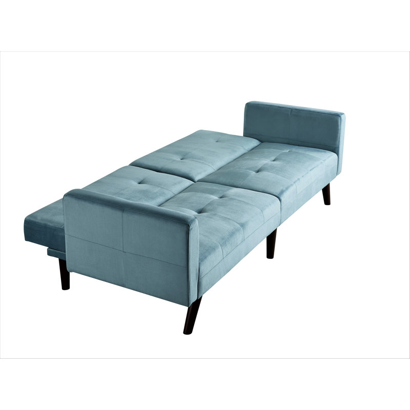 Canapé convertible, Polyester cyan grisâtre pâle