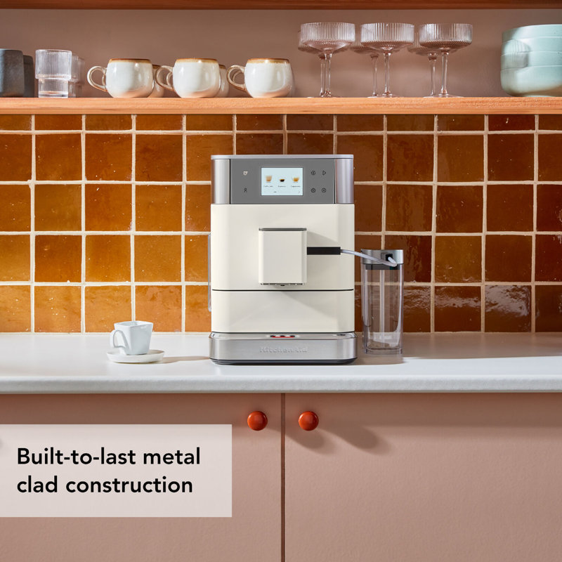 KitchenAid Fully Automatic Espresso Machine KF7 with Milk Attachment, KES8557PL, Porcelain White
