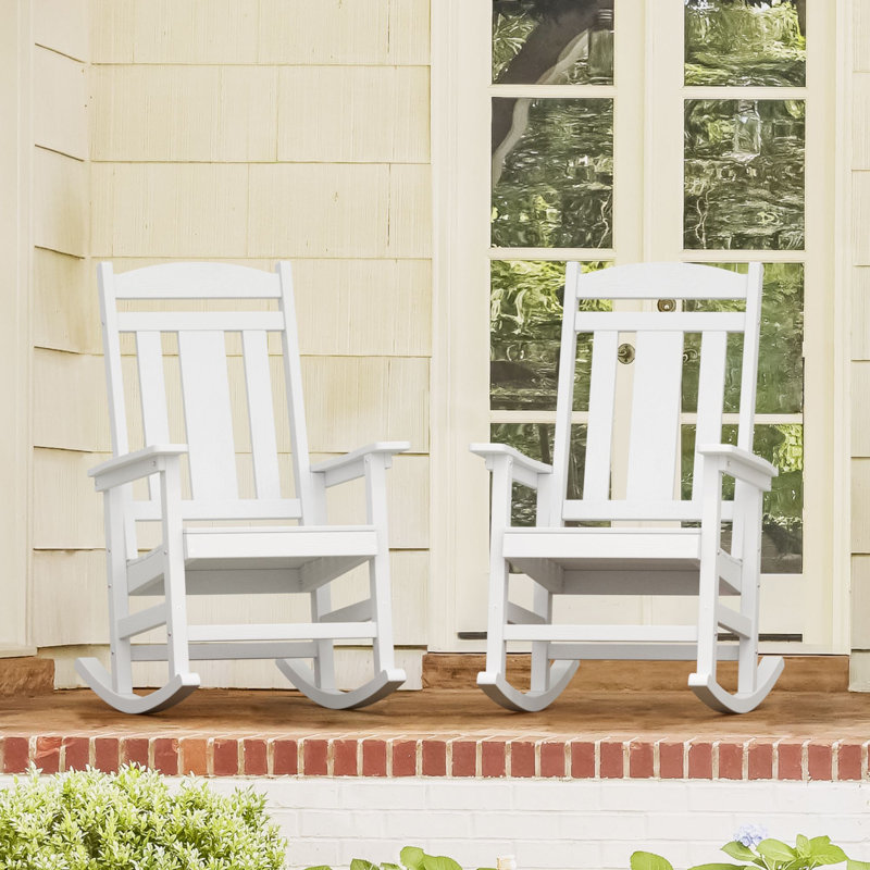 Chaise berçante d'extérieur Diyanna, Blanc