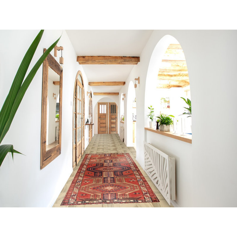 Tapis de couloir géométrique traditionnel 3 x 9