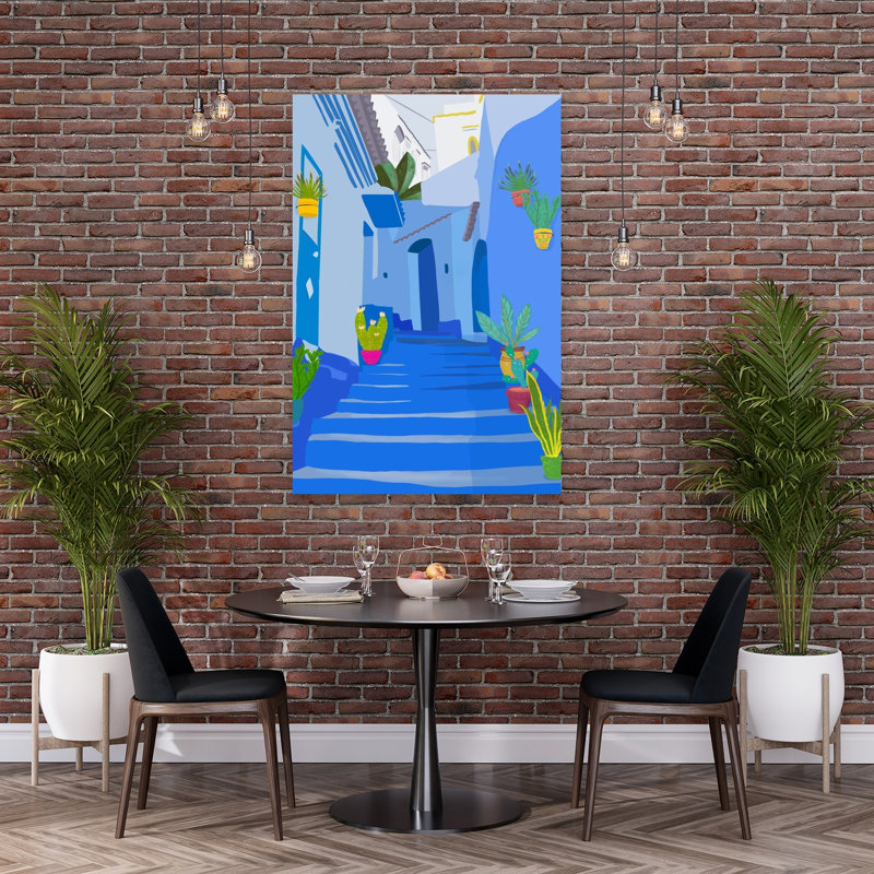 Blue City Abstract Contemporary Architecture City Wall Art Print, 152.4cm H x 101.6cm W