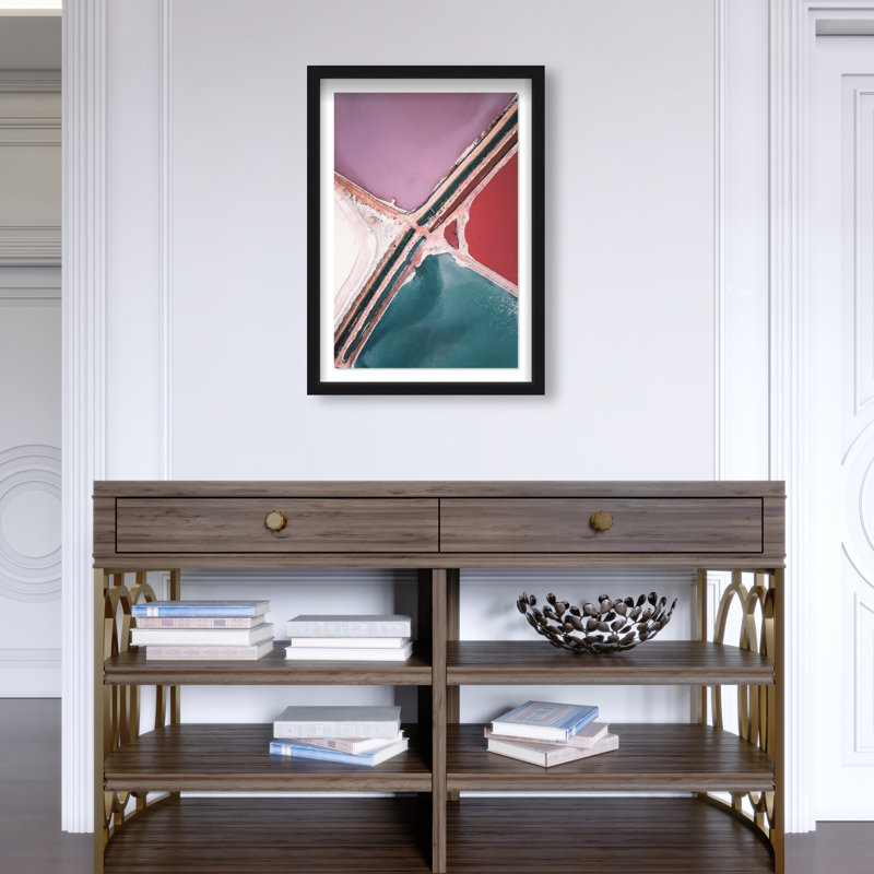 Lilac Meets Teal Print by Oliver Gal, 17.5"H x 25.5"W, Black Shadowbox