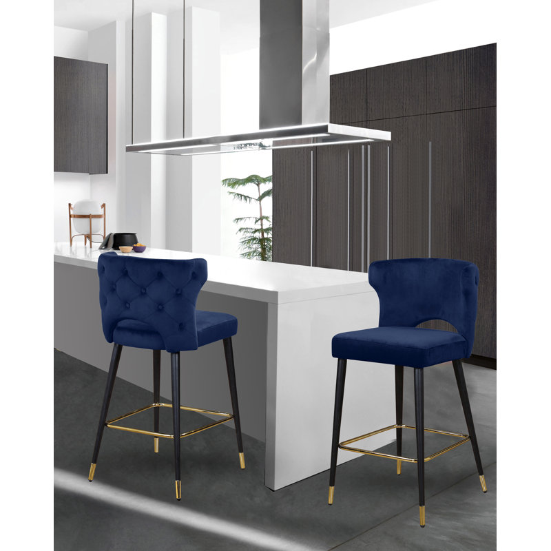 Tabouret de bar 28 po Kelly, Velours marine