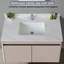 Comptoir de meuble-lavabo en marbre avec trous de robinet prépercés et comptoir de salle de bain rectangulaire encastré