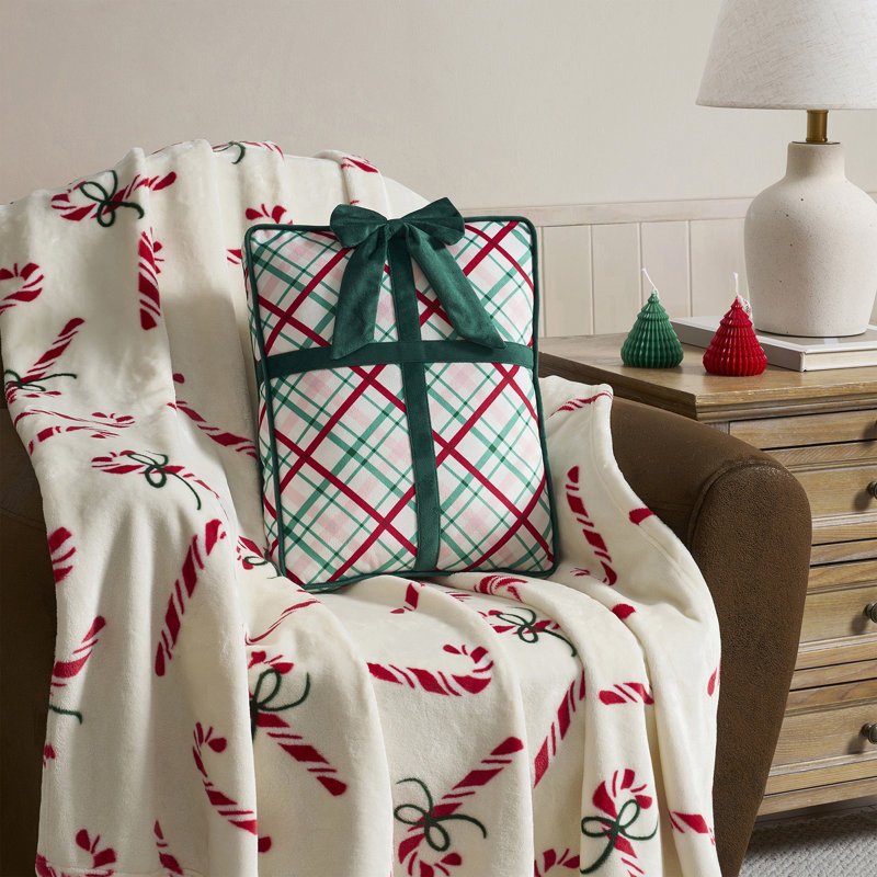 Hallmark 12.5" X 16" Gift Shaped Holiday Decorative Pillow
