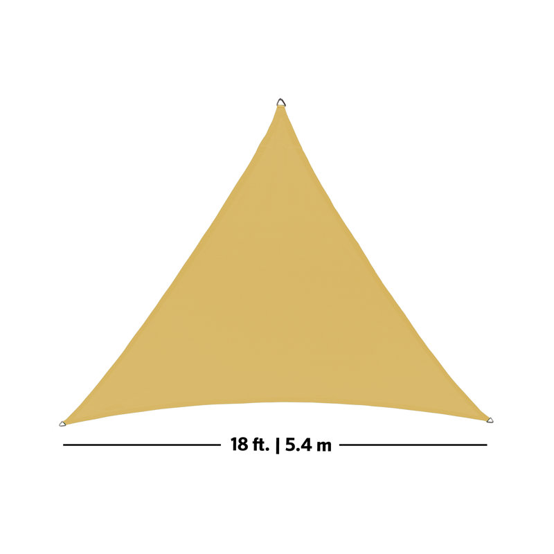 Sahara Yellow 12 ft Triangle Outdoor Shade Sail with HDPE Fabric