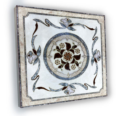 Harriao 48" x 48" Straight Edge Porcelain Mosaic Floor Tile