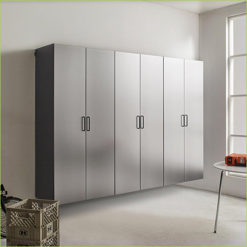 Cabinets 3-Piece Slate Gray Contemporary Garage Storage Set 96W x 79H x 20D | Wood | Office