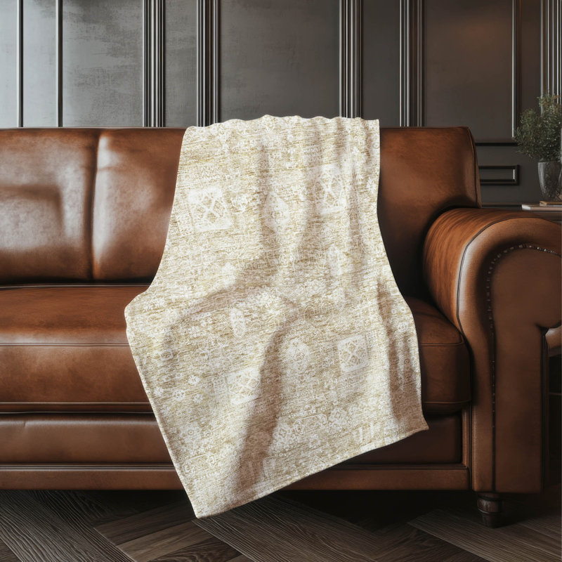 Jeté Addison Sherpa Tribal Medallion, Beige oriental 2