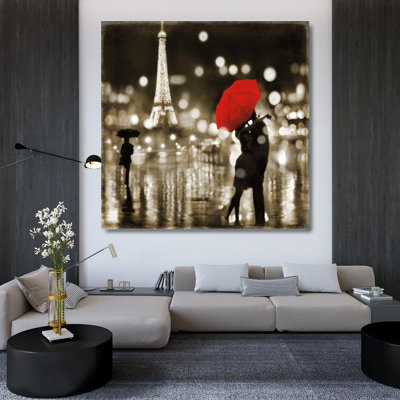 Lark Manor™ Carrigan, Kate Gallery Wrapped Canvas Art Titled: A Paris Kiss KC7398