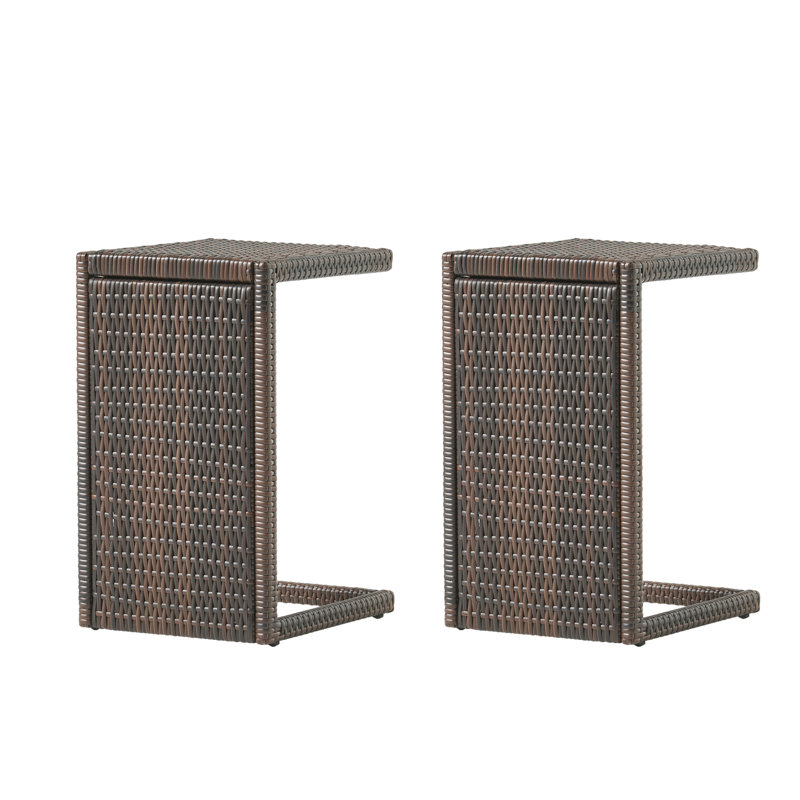 Karstynn Rectangular Wicker/Rattan Outdoor Side Table