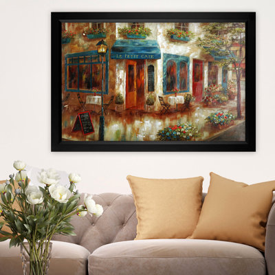 « le petit café » par nan f, peinture sur toile encadrée