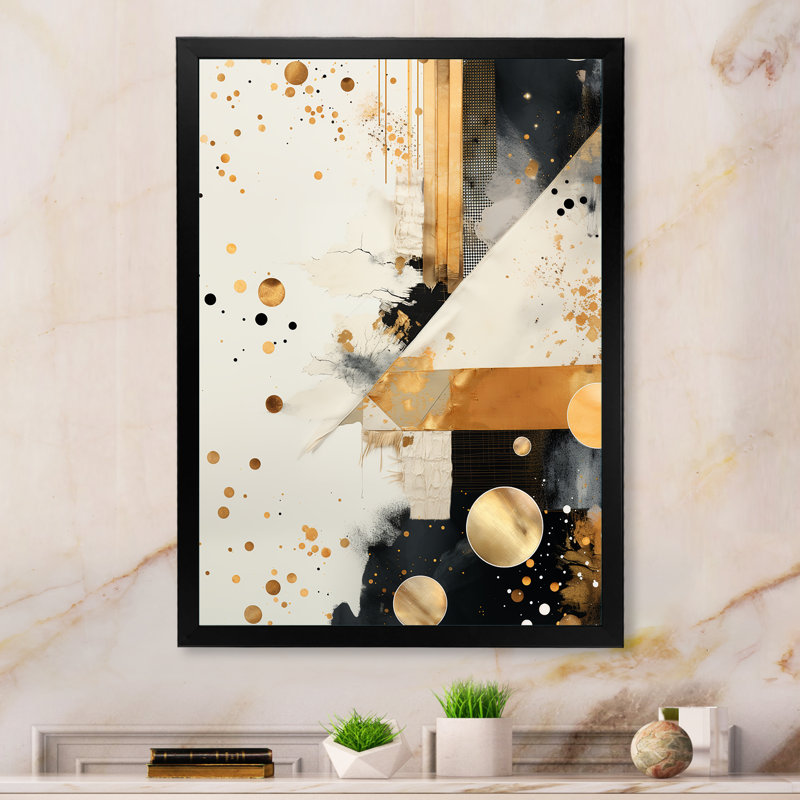 «Grey Sunset Collage I», art mural abstrait, H 20 po x l 12 po x P 1 po, Cadre simple noir