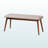 Erithon II Dining Bench, Light Grey Fabric Upholstery & Oak Finish, 17.53" H X 41.16" W X 15.21" D