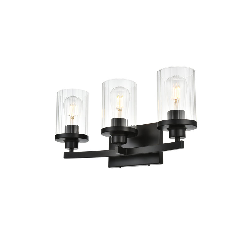 Éclairage pour meuble-lavabo à intensité variable Dariela, Laiton, H 10 po x l 18 po x P 18 po, 3 lumières