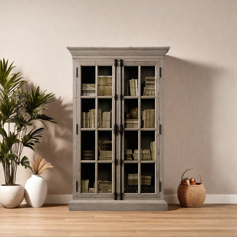 Bibliothèque style français classique de style rétro, Gris clair