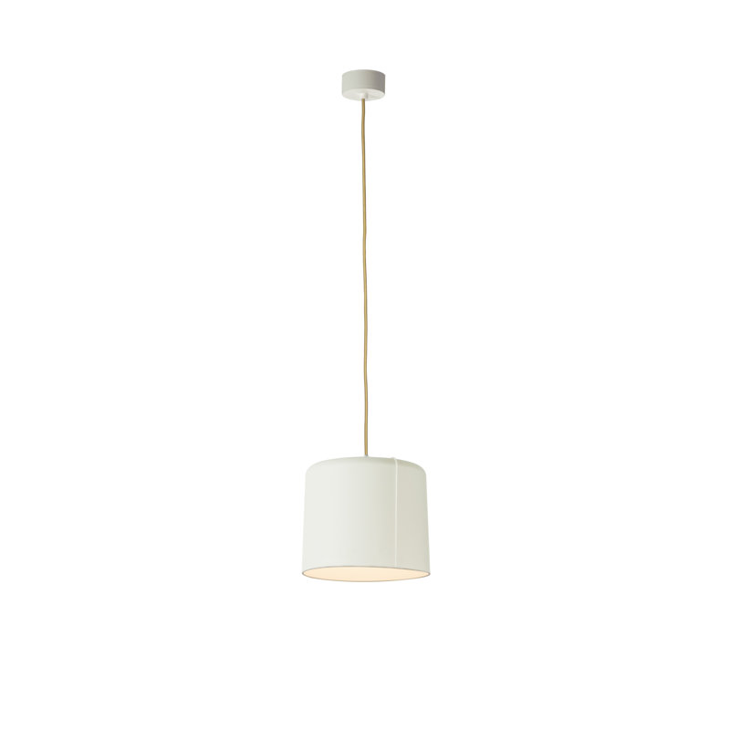 Be.pop 1 - Light Cylinder Pendant, White, Beige