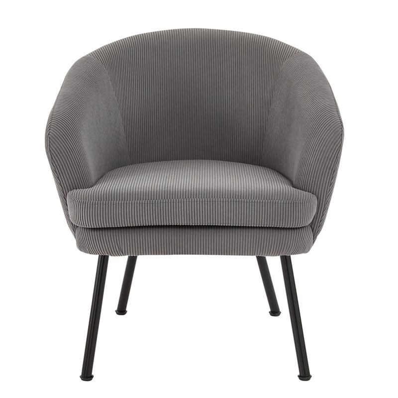 Fauteuil demi-tonneau en velours côtelé Corduroy, Gray
