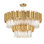 Lustre tambour clair avec accents de cristal modernes et luxueux